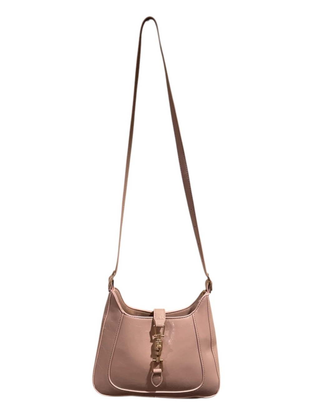 Faux Leather Crossbody or Shoulder Bag with Gold Hardware New